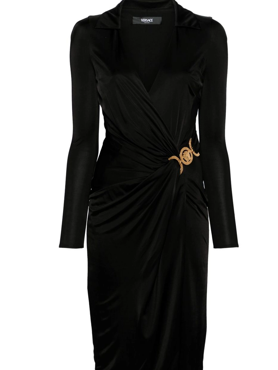 dress Women Medusa-plaque jersey midi Versace 0712